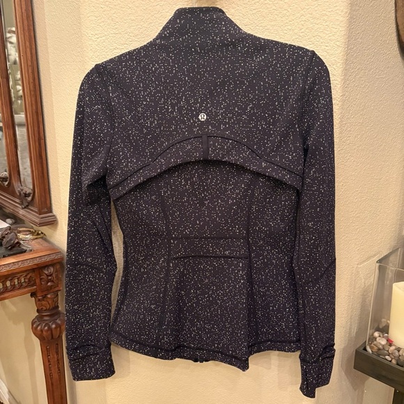 LULULEMON Women Define Black White Speckled Magnetized Jaquard Zip Jacket Size 6 - Picture 5 of 7